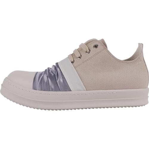 New Season Man Silk Low-top Shoes Thick Sole Lace-up Casual Shoes Canvas Fashion Sneakers