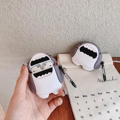 Cartoon Shark Wireless Bluetooth Earphone Case For Apple AirPods Silicone Charging Headphones Cases For Airpods Protective Cover