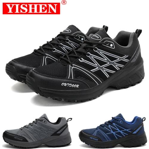 YISHEN Men Trekking Hiking Shoes Soft Non-slip Comfortable Driving Sneakers Cushioning Casual Male Shoes Zapatillas De Deporte