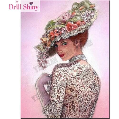 New 5d diy diamond painting cross stitch fashion woman picture mosaic kit rhinestone diamond embroidery hobbies craft needlework