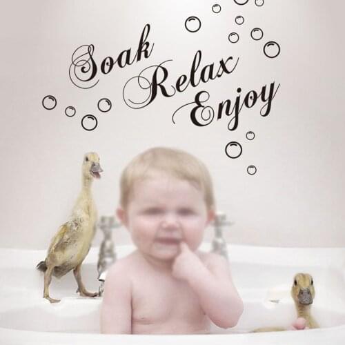 Soak Relax Enjoy Wall Stickers Bubbles Wallpaper Decals For Bathroom Home Living Room Nursery Decor