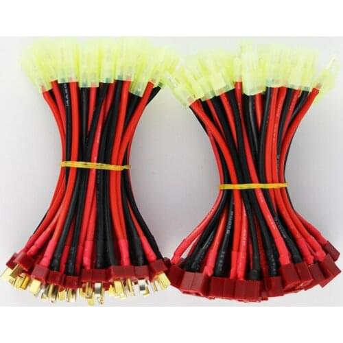 OliYin 100pairs/lot MICRO Mini Tamiya CONNECTOR To T Plug Connector 14AWG Cable Connector 100mm Silicone Wire Wholesale