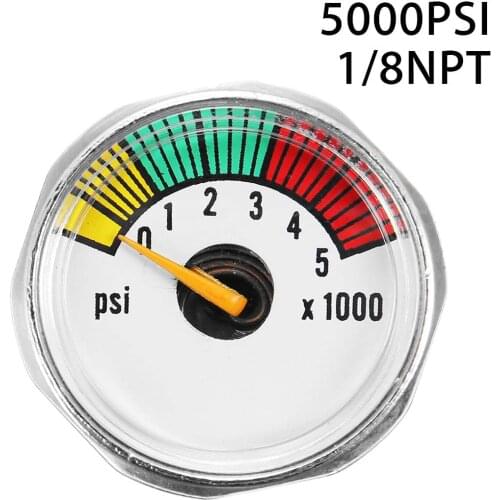 Paintball PCP Pressure Gauge 5000psi Alloy Mini Manometer 1/8NPT Threads Fill Station Paintball Accessories