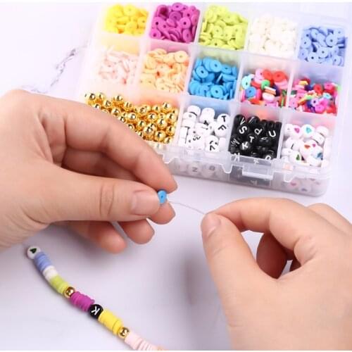 Flat Round Colorful Polymer Clay Beads Soft Ceramic Spacer Acrylic Beads Bracelet Necklace Jewelry Making DIY Beads