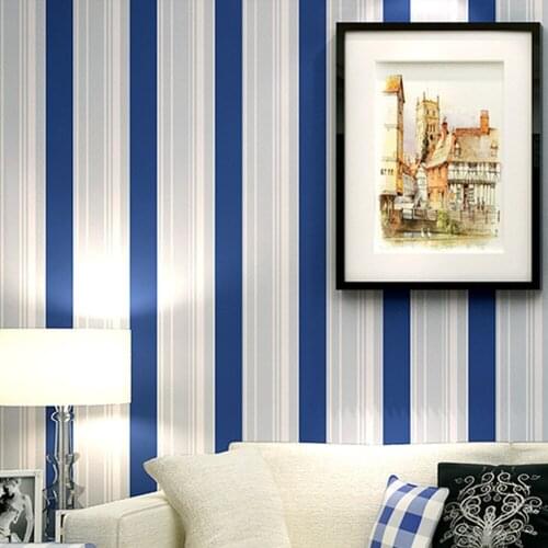 DIY Stripes Wall Paper Non-woven Wall Sticker Decal Hotel Restaurant Mural Wallpapers For Living Room Bedroom Sofa Background