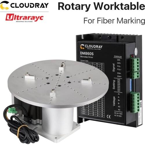 Ultrarayc Rotary Worktable 4 Models Fixed Rotry Device + DM860S Driver for Co2 & Fiber Marking and Engraving Machine