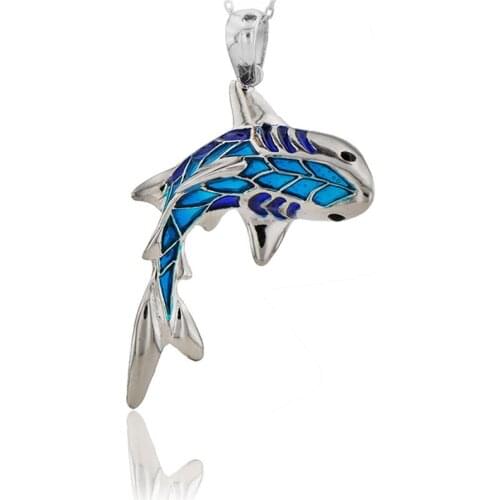 Fish Necklace 925 Sterling Silver Sea Animal Ocean Charm Bridesmade Nautical Gift