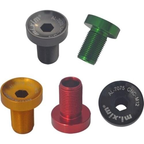 Mi.Xim Aluminum Alloy M12 Spline Axis Screw ES25 Spline Axis Crankset Screw 12mm Chain wheel