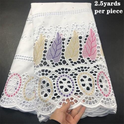 Swiss lace fabric embroidery swiss voile lace in switzerland african lace fabric 2.5yards cotton fabric for dress CP036