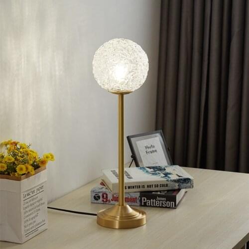 Light Luxury Copper LED Table Lamp Nordic Creative Bedroom Bedside Modern Minimalist Study Villa G9 Desktop Decorative Lighting