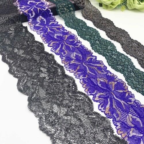 6y/lot Width 2-3 1/2 inch 4 Colors Glitter Stretch Lace Trim Foil For Clothing Accessories Dress Sewing Applique Costume Fabrics