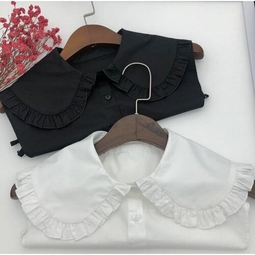 Women Big Lapel Shirt Fake Collar Blouse Tops Detachable Shirt Collar Female False Collar Lapel Handmade Clothes Accessories