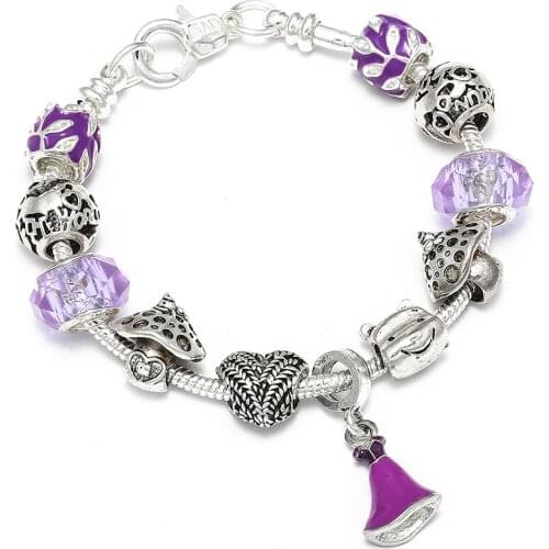 Seialoy Wonder Fairy Vidia Charm Bracelets For Women Original Purple Crystal Beaded Fine Women Bracelet Bangle Jewelry