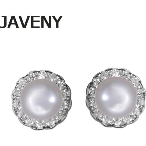 925 Sterling Silver CZ Cubic Zirconia Fresh Water Pearl Wedding Bridal Earrings for Womens Birthday Christmas Valentines Gifts