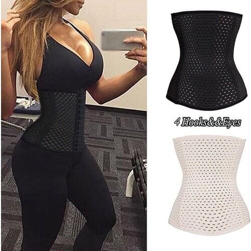 Women Breathable Underbust Corset Waist Tummy Control Trainer Belt Body Shaper SlimFit 3 Rows 11 Hooks without Steel Bone Corset