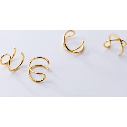 1pair (NO pierced) 100% Real. 925 Sterling Silver Fine Jewelry criss cross /Double Rows Clip earrings tle2551