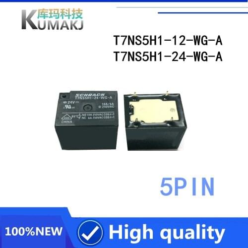1PCS original New Relay T7NS5H1-24-WG-A 24VDC T7NS5H1-12-WG-A 12VDC T7NS5H1 24 WG A T7NS5H1 12 WG A 5PIN 10A 240VAC
