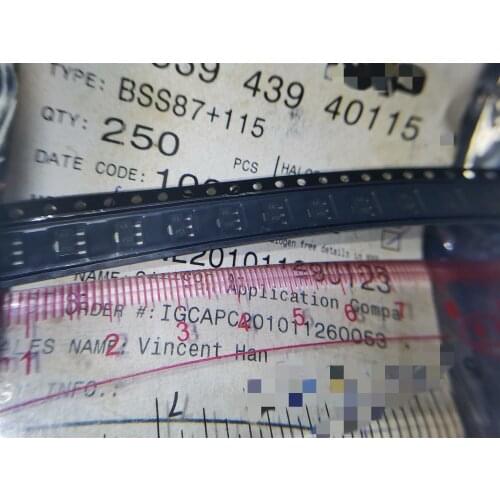 10PCS BSS87,115 BSS87-115 CODE: KA Trans MOSFET N-CH 200V 0.4A 4-Pin(3+Tab) SOT-89 T/R