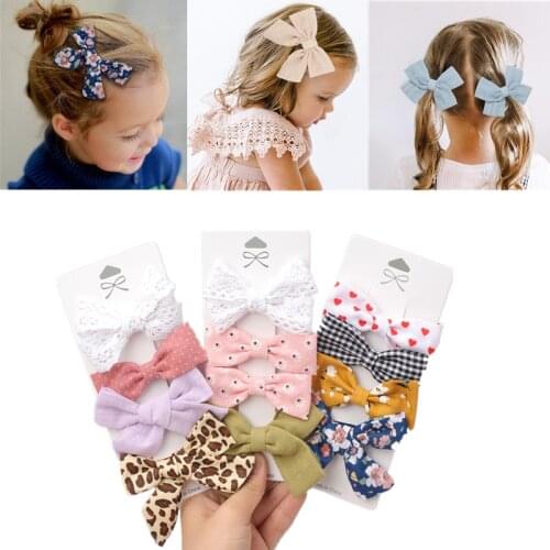 2/4 Pcs/set Cute Leopard Printed Bow Hair Clips Set Girls Kids Barrettes Hairpins Fashion Children Hair Accessories заколки