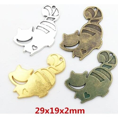 20 pieces of retro metal zinc alloy cat Pendant for DIY handmade jewelry necklace making 8196