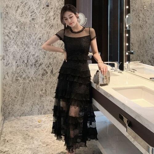 2021 Lace Skirt Dress Short Sleeves 2021 New Temperament French Retro Skirt Yamamoto Temperament Long Skirt Dresses Women