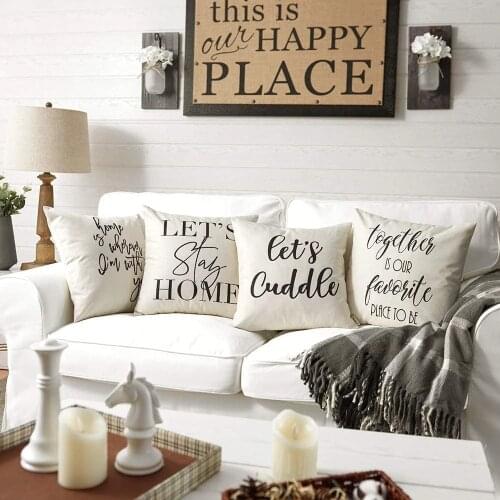 4pcs Cushion Cover Farmhouse Pillow Cover Outdoor Throw Pillows For Sofa Living Room Funda Cojin 45x45cm Housewarming Gifts