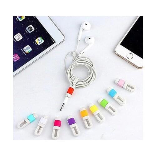 A Ausuky 5pcs/lot Cute Cable Earphones Protector for USB Colorful Data Charger Earphone Cable Cover Protector -25