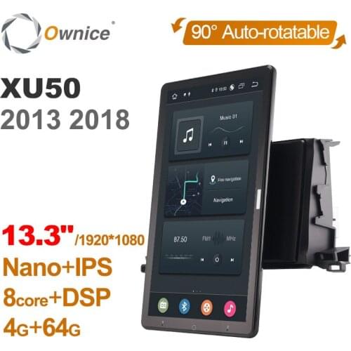 Tesla style PX6 13.3" Android 10 Car DVD Player Auto Rotatable Navigation GPS Stereo Radio For Toyota Highlander XU50 2013-2018