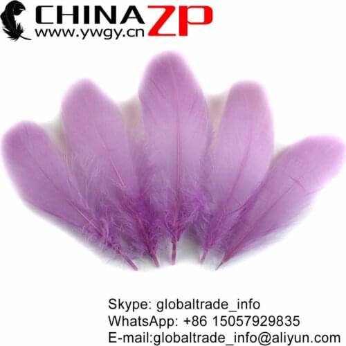 CHINAZP Factory 200 pcs/lot Size 10-20cm High Quality Dyed Lavender Soft Goose Nageoires Feathers for Carnival Decoration