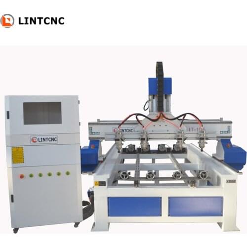 Wooden guitar making machine woodworking cnc router with multi-heads 4pcs 150mm diameter rotary device