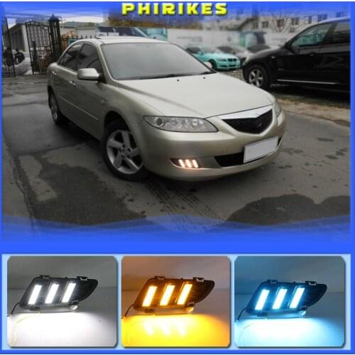 2pcs For Mazda 6 Mazda6 2003 2004 LED DRL Daytime Running Light Daylight Waterproof Turn Signal lamp
