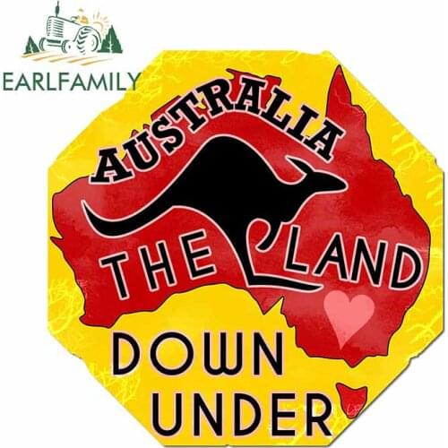 EARLFAMILY 13cm x 12.8cm for Australia Land Down Under Kangaroo Car Sticker Personality Occlusion Scratch Decal Trunk Decoration