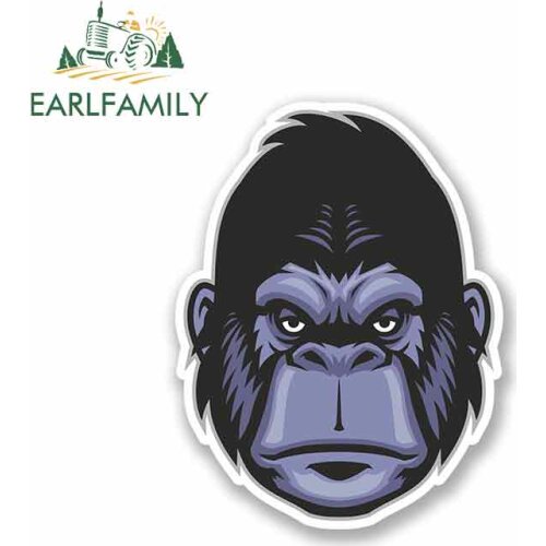 EARLFAMILY 13cm x 13cm Cartoon Monkey Gorilla Car Stickers Accessories Motorcycle Vinyl JDM Truck Graphics