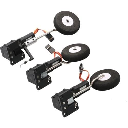 1set RC Airplane 25g Electronic Retractable Landing Gear Metal Worm Rod Digtal Servoless Retract Gears for Model Drone Linkage