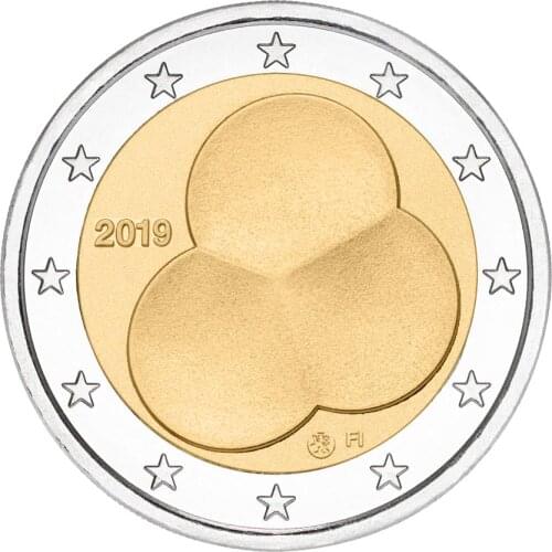 Finland 2019 100th Anniversary Constitution Promulgation 2 Euro Real Original Coins True Euro Collection Commemorative Coin Unc