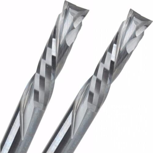 10pc SHK 4mm UP &DOWN Cut Two Flutes Spiral Carbide Mill Tool Cutters for CNC Router, Wood End Mill Cutter Bits