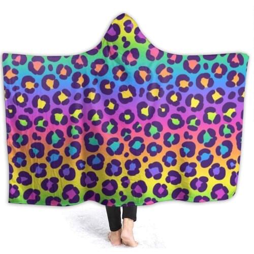 Leopard Blanket Cheap Cozy With Hood Bedspread Fleece Winter Super Soft Blanket