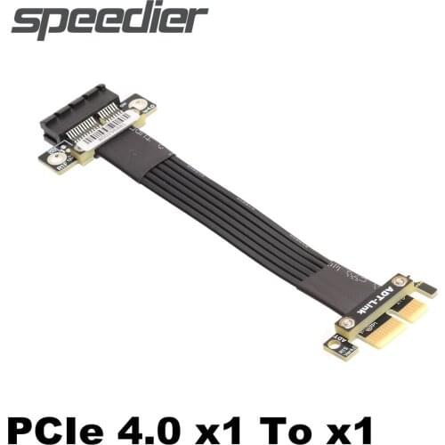 Hot New Gen4 PCIE4.0 Riser Cable Flat Mount PCI-E x1 To x1 Extension Cable 16Gbps PCI Express 4.0 1x Riser Card Ribbon Extender