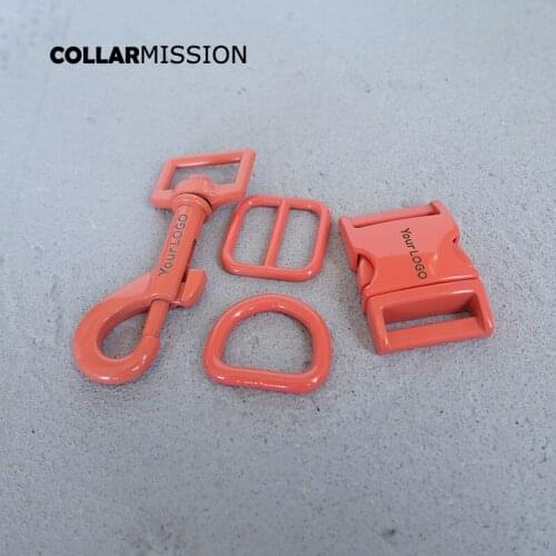 Metal buckle+adjust buckle+D ring+metal dog clasp)diy dog collar 20mm webbing accessory We provide laser engraving LOGO
