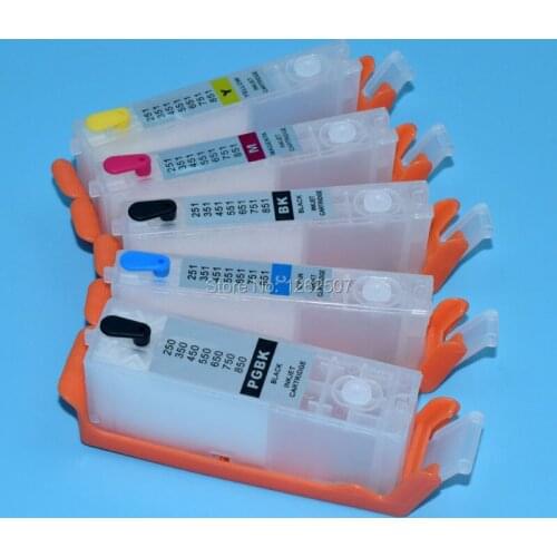PGI150 CLI151 Printer refillable cartridge with auto reset chips For Canon PIXMA MG5510 IX6810 Printers 5colors*5sets per Lot