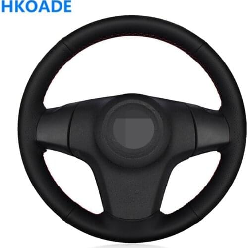 DIY Black Genuine Leather Car Steering Wheel Cover For Chevrolet Niva 2009-2017 (3-Spoke) Vauxhall Corsa (D) Opel Corsa (D)