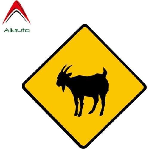 Aliauto Personality Warning Car Sticker Funny Goat Animal Waterproof Sunscreen Anti-UV Decal PVC Accessories,12cm*12cm