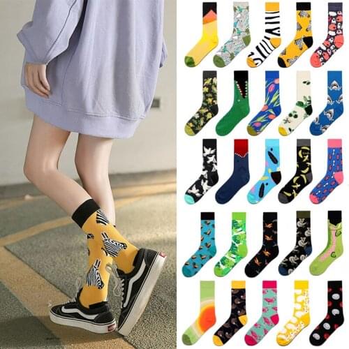 Men Socks Cotton Casual Personality Design funny Hip Hop Streetwear Happy Socks for Men Woman big size socks