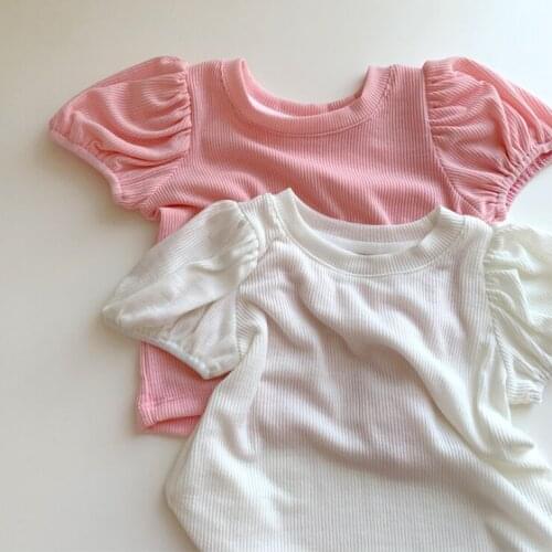 2021 new boys girls t-shirt fashion cotton summer puff sleeve babys top