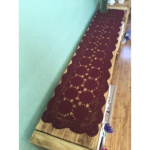 2015 new arrival 90% off promtion cotton crochet lace table runner for home decor wedding decor tabecloth with flowers tale mat