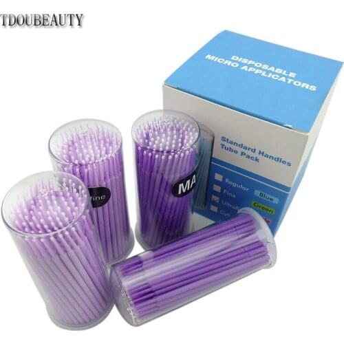 TDOUBEAUTY 400 Pieces Dental Disposable Product Micro Applicator Brush Bendable Ultrafine 1.5 mm Free shipping