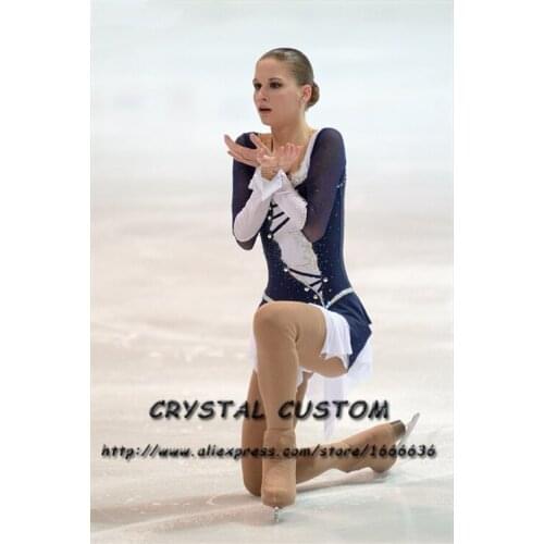 Custom Figure Skating Dresses For Girls Fashion New Brand Competition Children Ice Figure Skating Dresses Crystal DR3799
