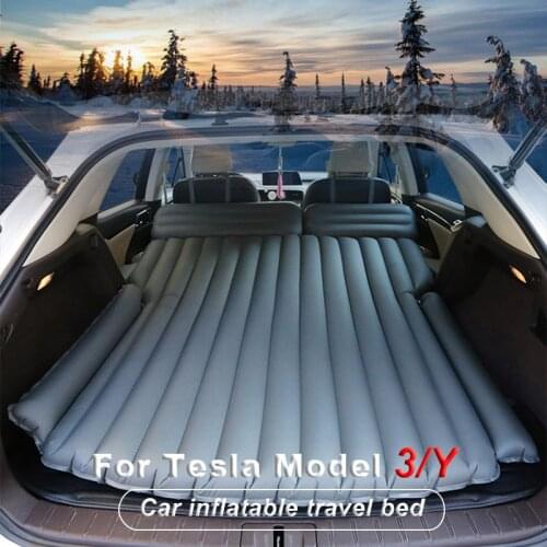 Portable Outdoor Camping Picnic Inflatable Mattress Travel Bed For Tesla Model 3 Model Y 2017-2021 Auto Essential Accessories