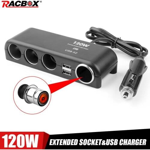 Car Cigarette Lighter 120W Socket Splitter 12V 24V Auto Power Distributor for Mobile phone Tablet Navigator Charger Adapter