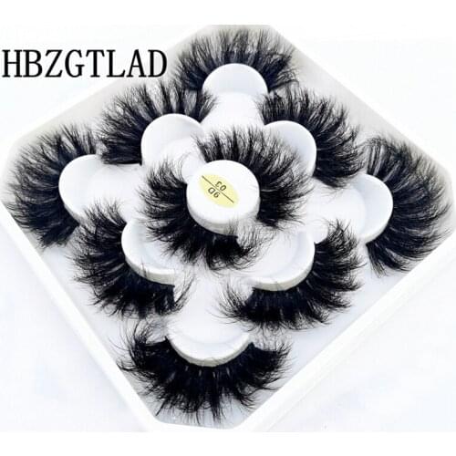 Lashes 5 Pairs 3D Faux Mink Lashes Fluffy Soft Wispy Volume Natural long False Eyelashes Eye Lashes Reusable Eyelashs Makeup